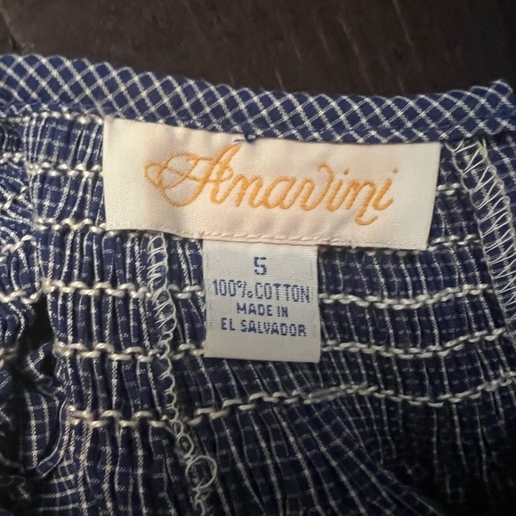 Anavini Hand Smocked Blue Checkered  Dress Long Girls Sz 5 Zoo Animals EUC. - Picture 9 of 9